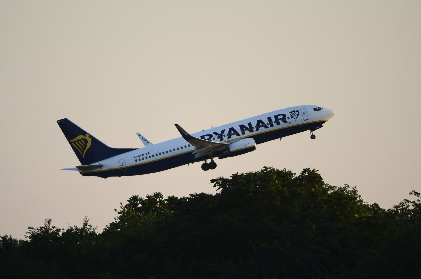 A Ryanair plane takes off from Budapest Airport, in Budapest, Hungary, June 12, 2022. (AP Photo)