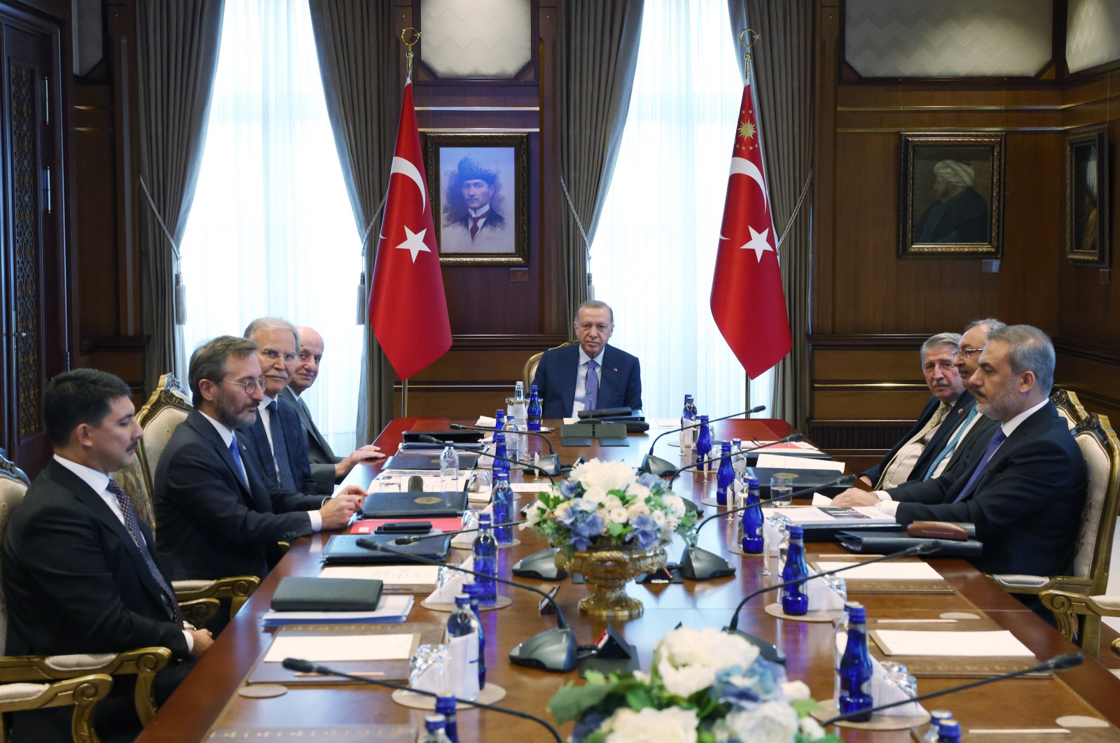 President Recep Tayyip Erdoğan chairs the Presidential High Advisory Board meeting in Ankara, Türkiye, Aug. 11, 2022. (AA Photo)