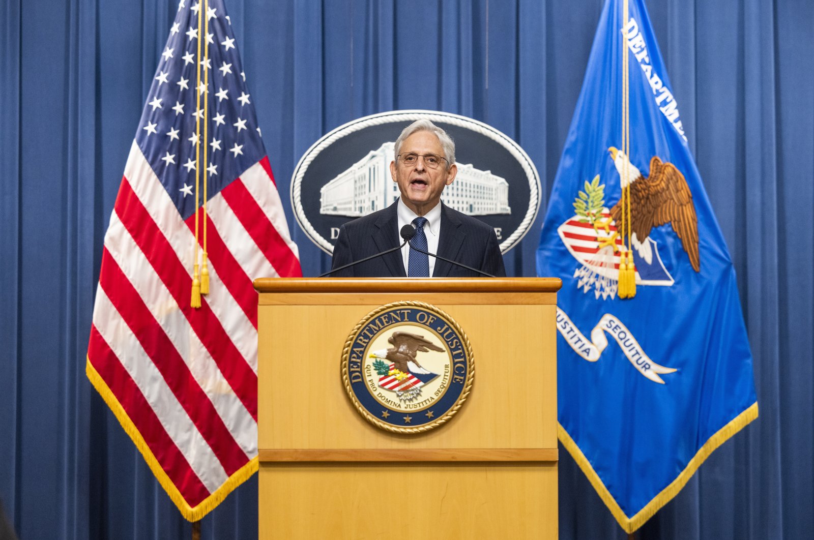 U.S. Attorney General Merrick Garland delivers a statement on the recent FBI search of former President Donald Trump&#039;s Mar-a-Lago home from the Justice Department in Washington, U.S., Aug. 11, 2022. (EPA)