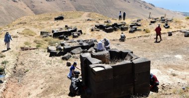 After 50 years of hiatus, excavations start at the ancient Kef Castle built by Urartians in Bitlis, southeastern Türkiye, Aug. 12, 2022. (IHA Photo)