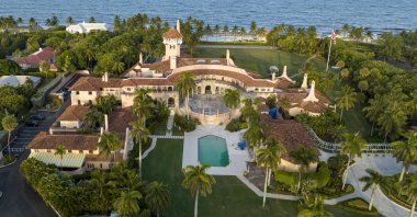 An aerial view of former President Donald Trump's Mar-a-Lago estate is seen, in Palm Beach, Florida, U.S., Aug. 10, 2022. (AP Photo)
