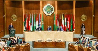 Russian Foreign Minister Sergei Lavrov addresses permanent representatives to the Arab League in Cairo, Egypt, July 24, 2022. (AFP Photo)