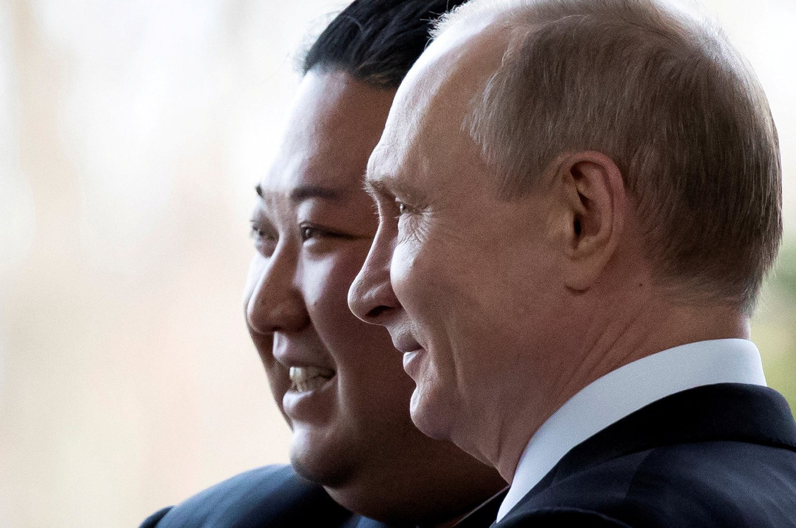 Russian President Vladimir Putin and North Korea&#039;s leader Kim Jong Un pose for a photo during their meeting in Vladivostok, Russia, April 25, 2019. (Reuters Photo)