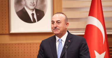 Foreign Minister Mevlüt Çavuşoğlu speaks during a press conference in the capital Ankara, Türkiye, Aug. 16, 2022. (AA)