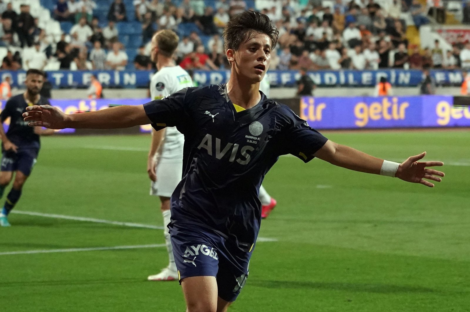 Fenerbahçe&#039;s Arda Güler celebrate scoring in a Süper Lig match against Kasımpaşa, Istanbul, Türkiye, Aug. 15, 2022. (IHA Photo)