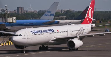Turkish Airlines aircraft is seen at the Schiphol Airport, Amsterdam, Netherlands, May 22, 2022. (Reuters Photo)