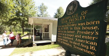 Elvis fans tour the Elvis Presley Birthplace and Museum in Tupelo, Miss., U.S., Aug. 13, 2022. (AP)