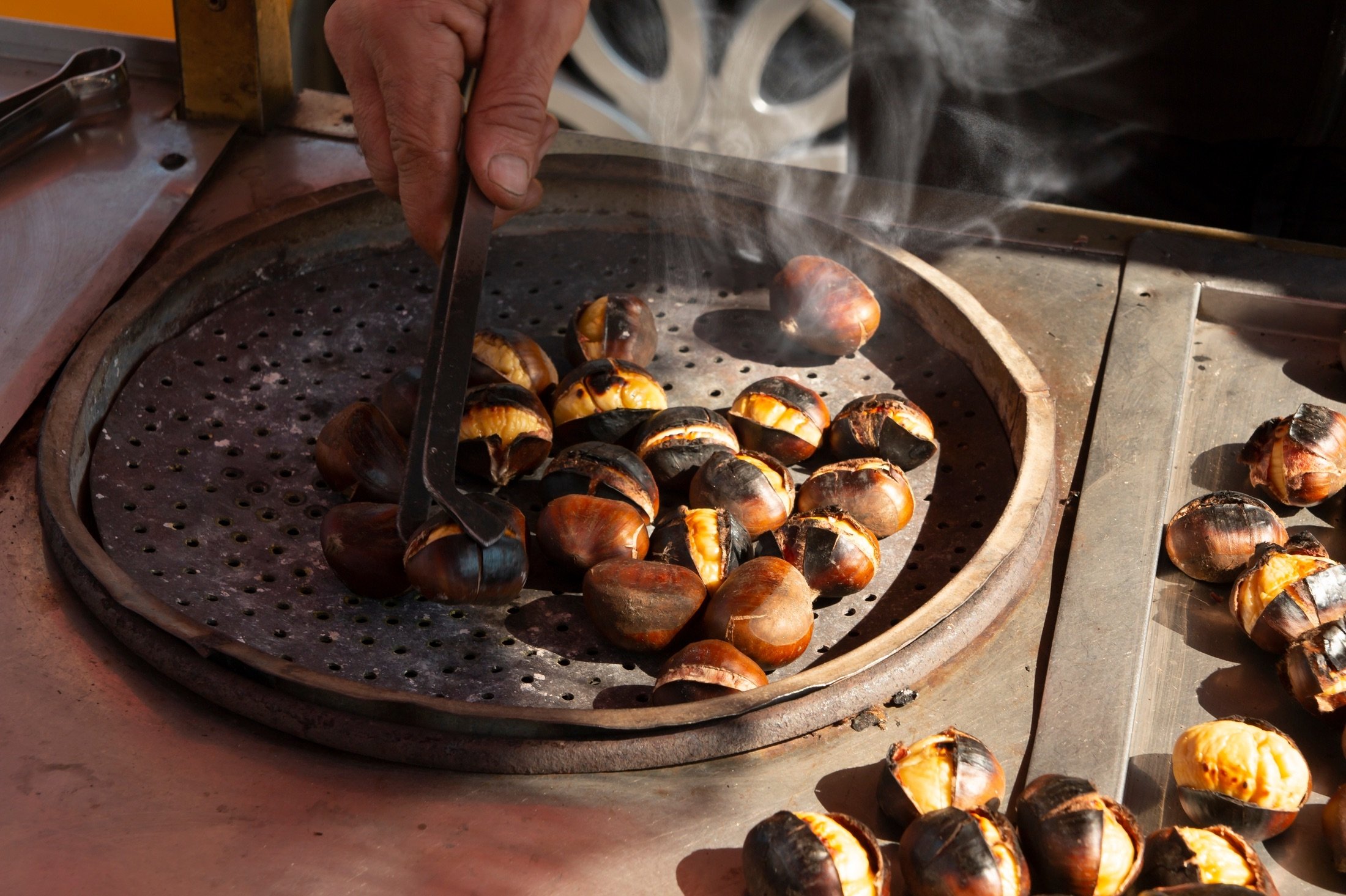 If you come to Istanbul, especially in the winter, you can find chestnuts cooked over warm embers on mobile carts on almost every street and avenue of the city. (Shutterstock Photo)