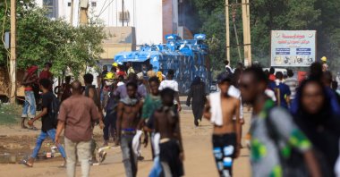 Special Police Force uses teargas to disperse people attending a rally against military rule following the last coup, in Khartoum, Sudan, Aug. 18, 2022. (Reuters Photo)