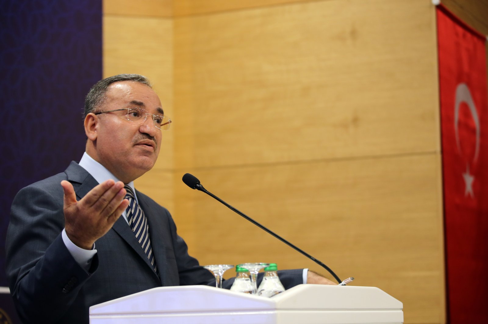 Justice Minister Bekir Bozdağ speaking at a ministry function in Ankara, Türkiye, Aug. 18, 2022. (AA Photo)