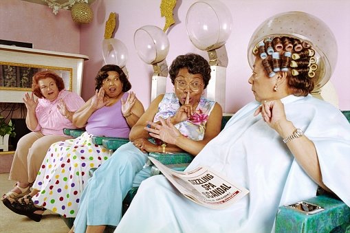 A stereotypical representation of women gossiping at the hairdresser. (Getty Images)