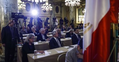 Journalists and guests listen during a panel hosted by the National Council of Resistance of Iran – U.S. Representative Office (NCRI-US) at the Willard InterContinental Hotel, in Washington, DC, U.S., Aug. 17, 2022. (AFP Photo)
