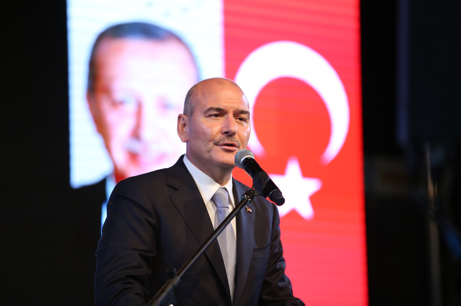 Interior Minister Süleyman Soylu speaks in Kocaeli, Türkiye, Aug. 17, 2022. (AA)