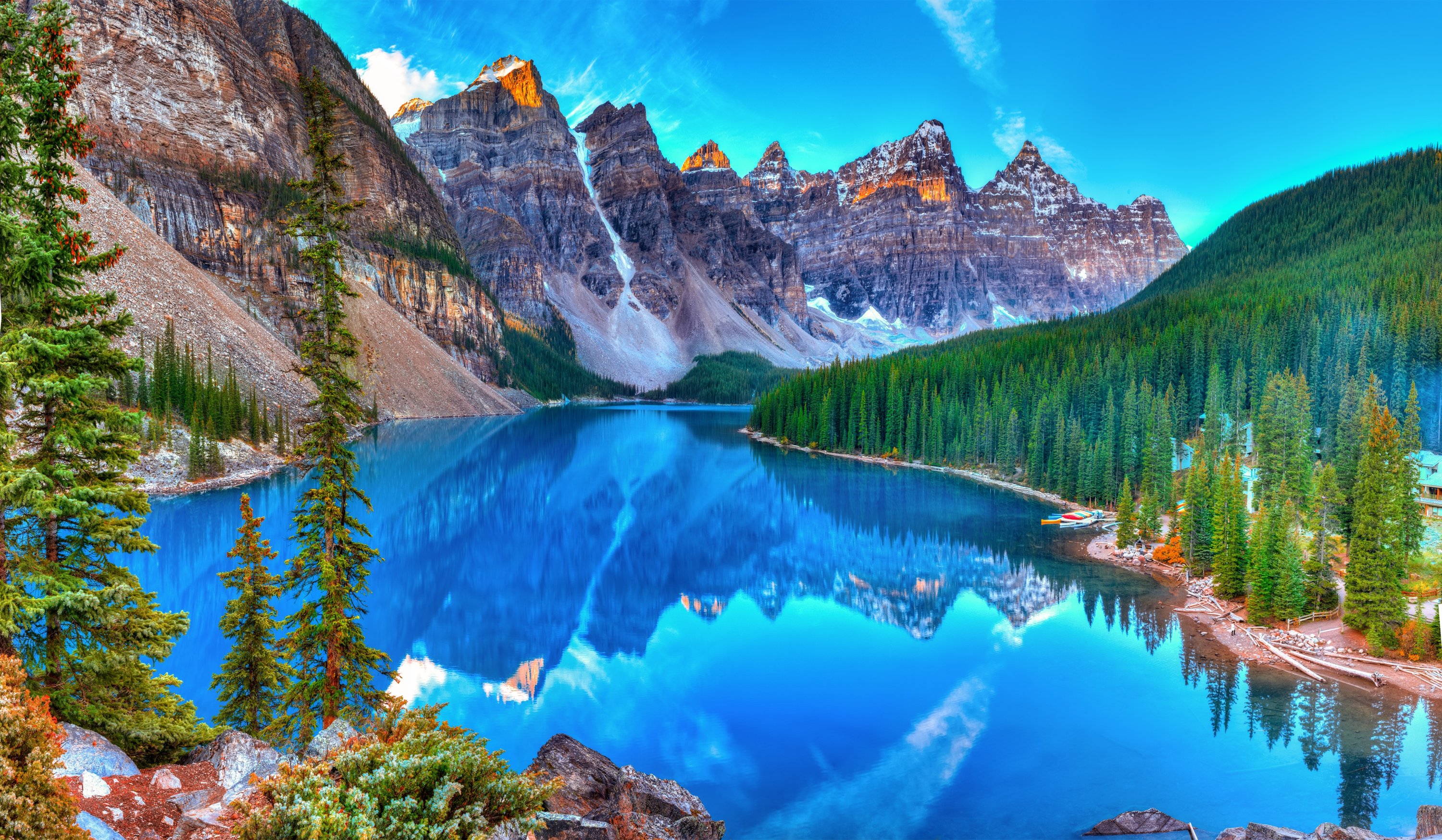 Moraine Lake is a glacier-fed lake in Canada. (Shutterstock)