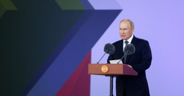 Russian President Vladimir Putin delivers a speech during a ceremony opening the international military-technical forum Army-2022, in Moscow, Russia, Aug. 15, 2022. (Reuters Photo)