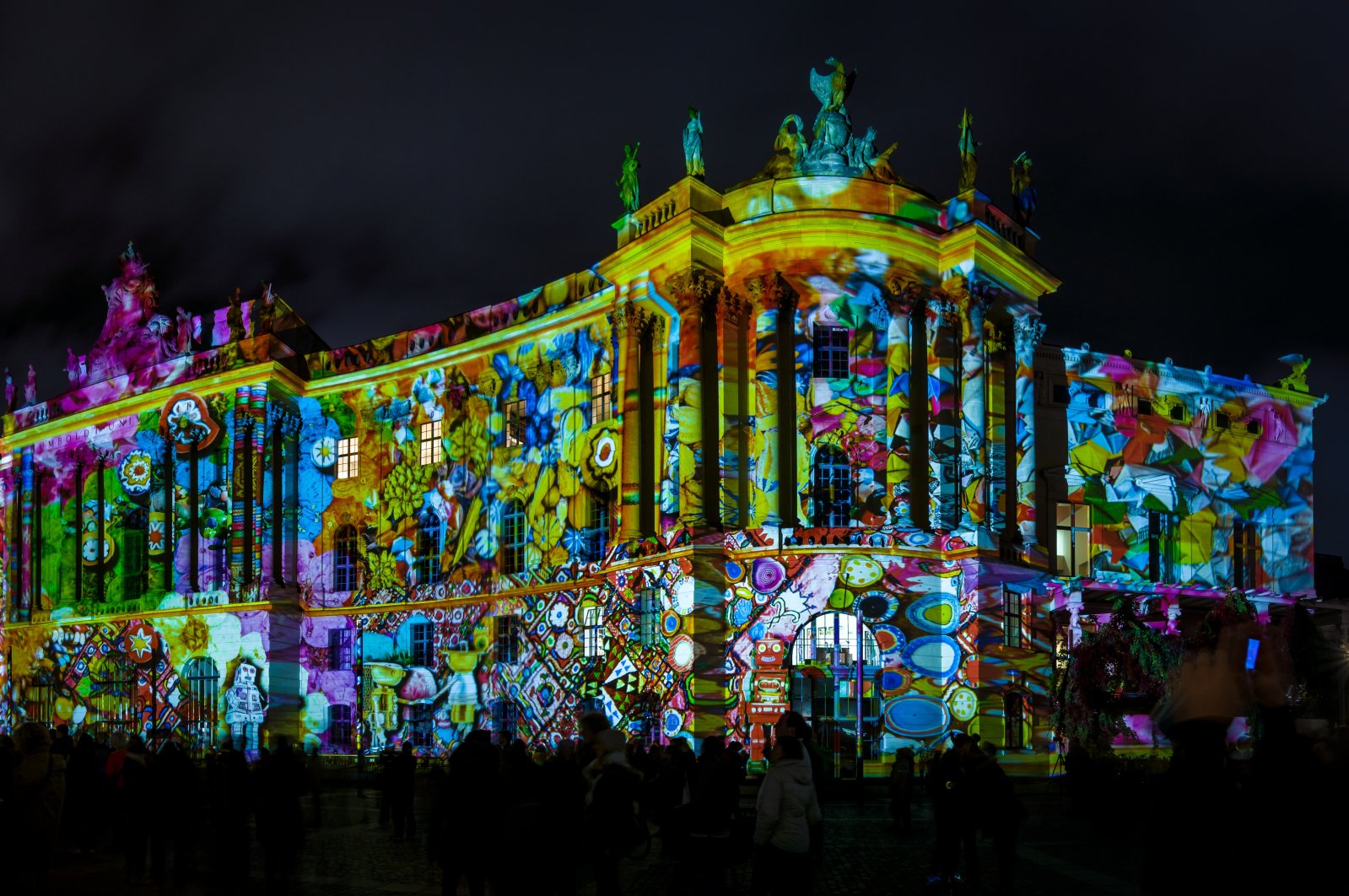 The building of the Law Faculty of the Humboldt University in festive illumination during the Festival of Lights, Berlin, Germany, Oct. 8, 2016. (Shutterstock) 