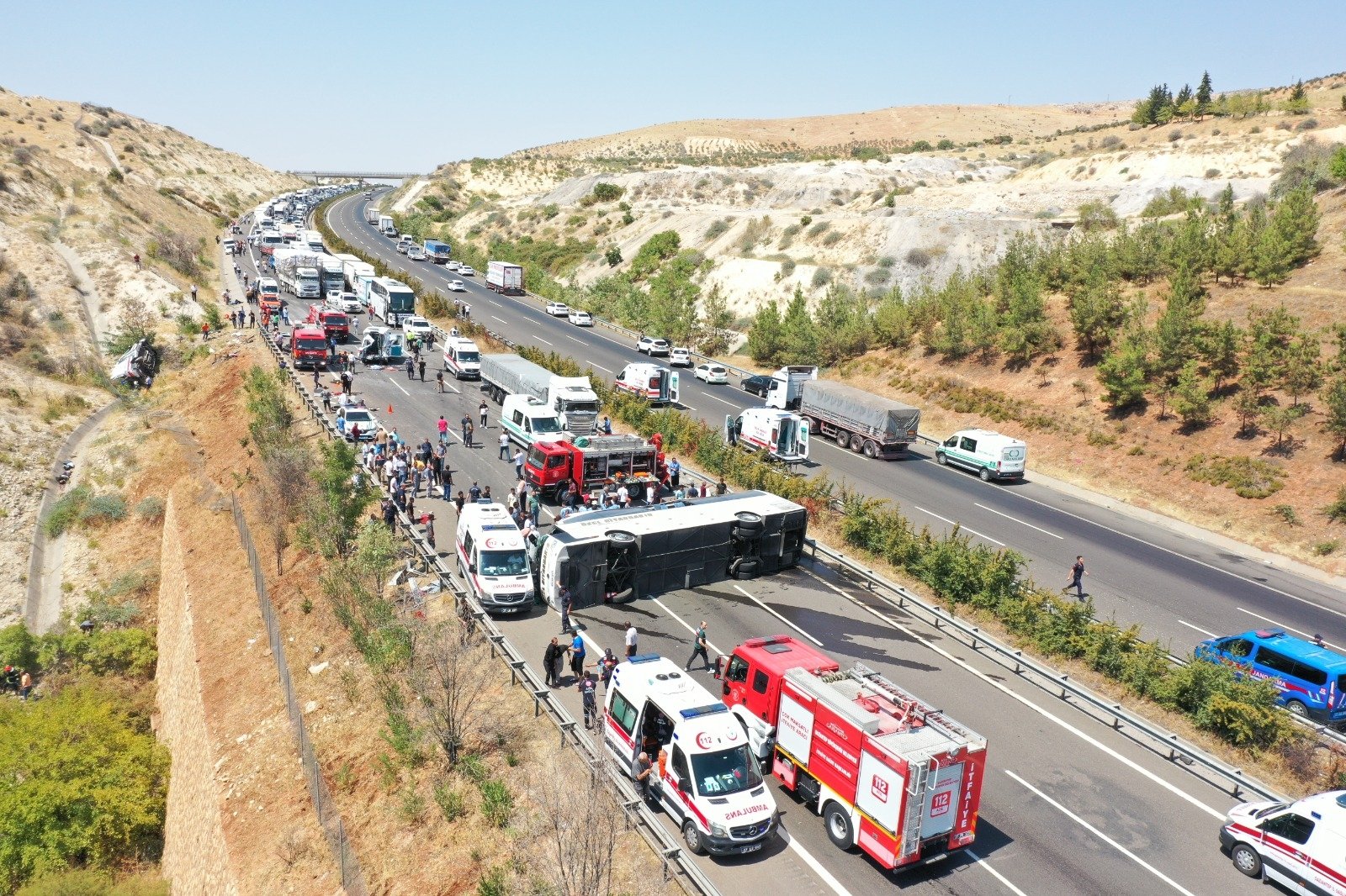 The scene of the accident in Gaziantep, southern Türkiye, Aug. 20, 2022. (AA Photo)