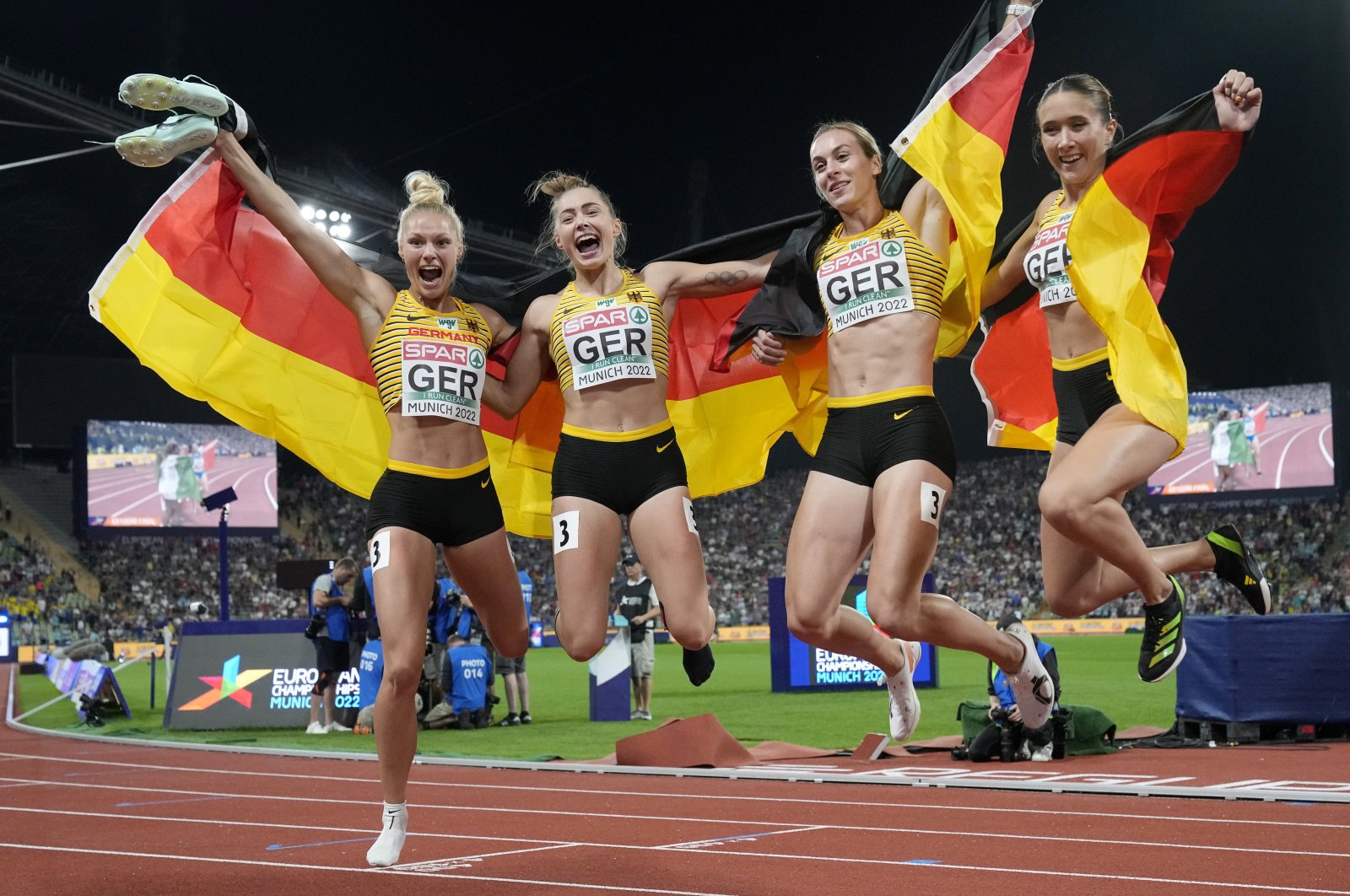 Jerman memuncaki penghitungan atletik Eropa dengan lembing, medali emas estafet