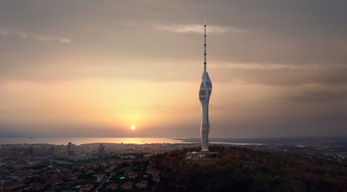 A view of Çamlıca Tower, in Istanbul, Türkiye, Aug. 21, 2022. (DHA PHOTO) 