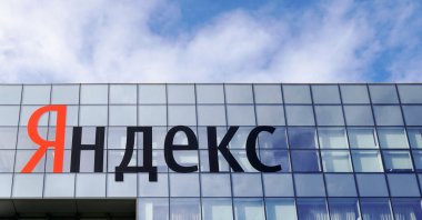 The logo of Russian internet group Yandex is pictured at the company's headquarters in Moscow, Russia, Oct. 4, 2018. (Reuters Photo)
