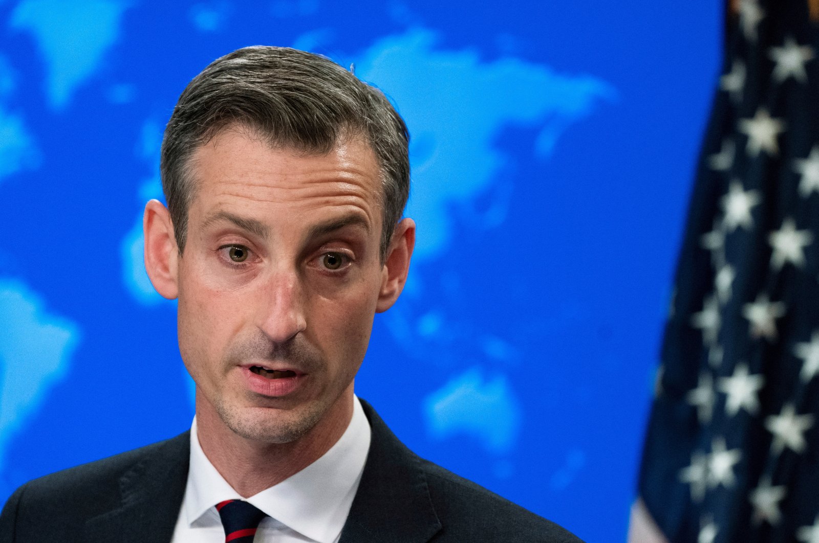 U.S. State Department spokesperson Ned Price speaks during a news conference in Washington, U.S. March 10, 2022. (Reuters Photo)