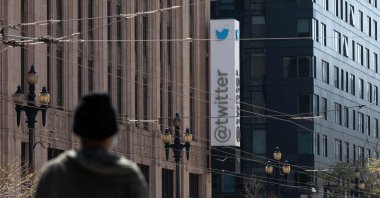 The Twitter logo is seen outside its headquarters in downtown San Francisco, California, U.S., April 26, 2022. (AFP Photo)