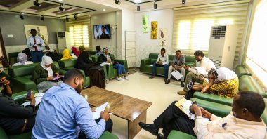 People enroll in Turkish classes at the Yunus Emre Institute, in Khartoum, Sudan, Aug. 22, 2022. (AA PHOTO)