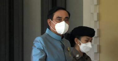 Thailand Prime Minister Prayut Chan-ocha leaves after Cabinet meeting at the Government House in Bangkok, Thailand, Aug. 23, 2022. (AP Photo)