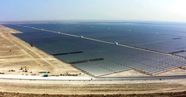A view of the Kalyon Karapınar Solar Power Plant in the central Anatolian province of Konya, Türkiye, April 2, 2022. (AA Photo)