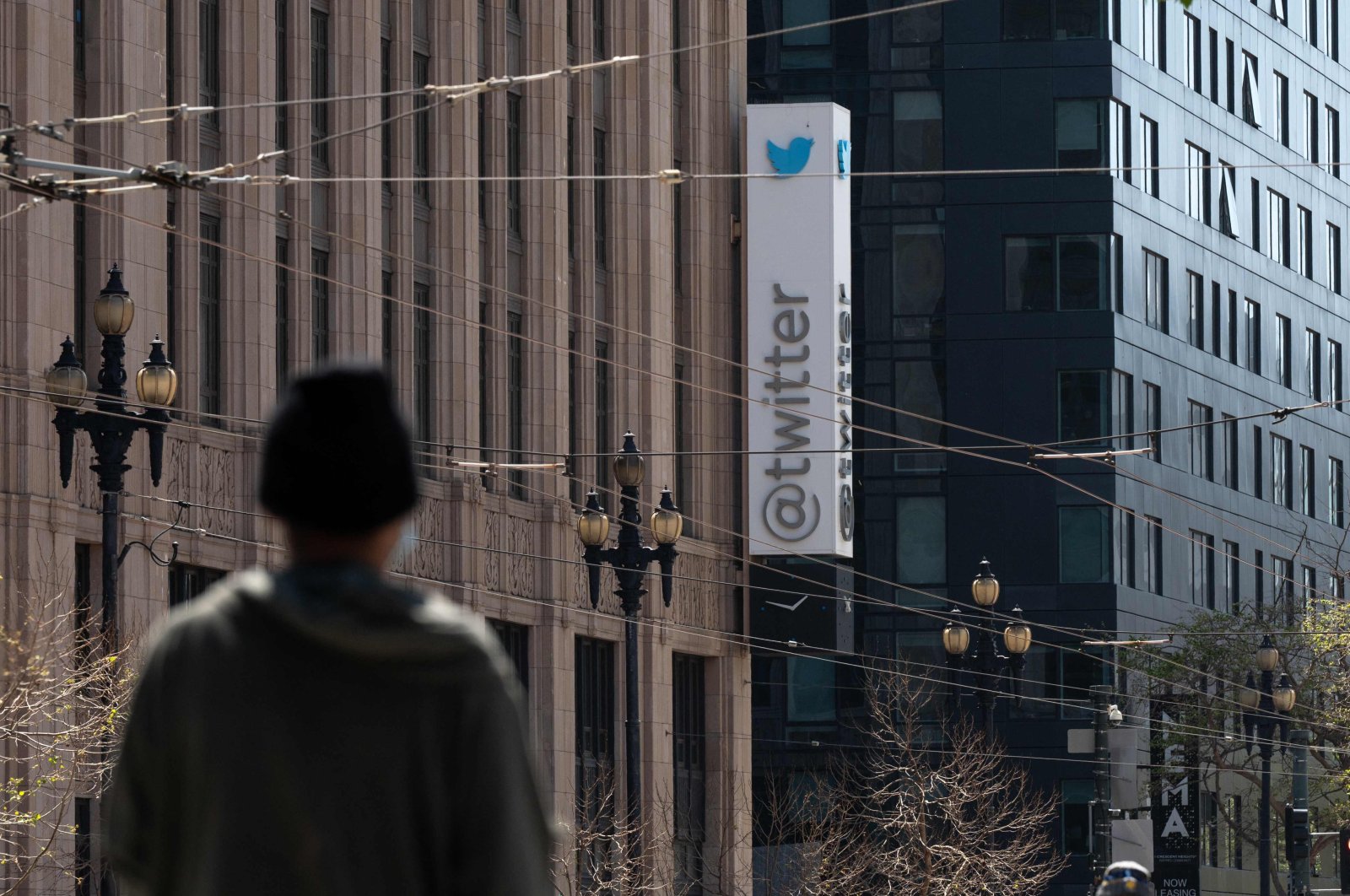 The Twitter logo is seen outside its headquarters in downtown San Francisco, California, U.S., April 26, 2022. (AFP Photo)