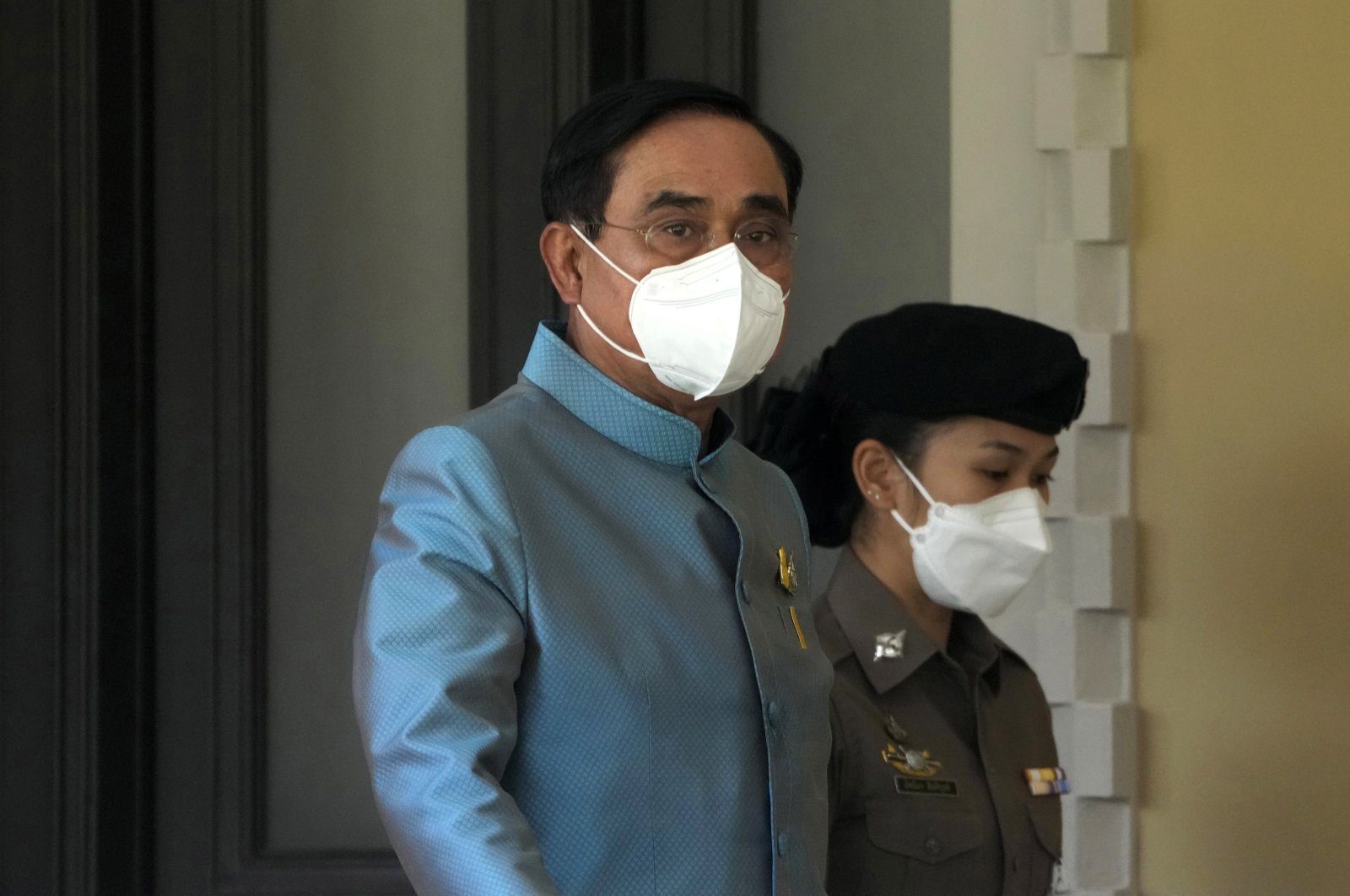 Thailand Prime Minister Prayut Chan-ocha leaves after Cabinet meeting at the Government House in Bangkok, Thailand, Aug. 23, 2022. (AP Photo)