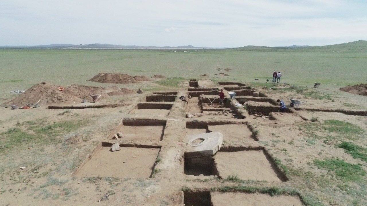 A view from the remains of the complex believed to belong to Ilteriş Qaghan in Ötüken, Mongolia, Aug. 24, 2022. (AA) 