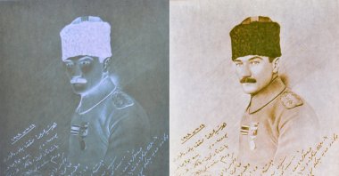The founder of Turkish Republic, Mustafa Kemal Atatürk's photograph that he gifted to journalist Ruşen Eşref Ünaydın 70 years ago becomes the first non-fungible token (NFT) to be registered as a work of art by a state, Antalya, Türkiye, Aug. 28, 2022. (DHA Photo)