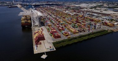 Shipping containers are stacked together at the Port of Baltimore, Maryland, U.S., Aug. 12, 2022. (AP Photo)