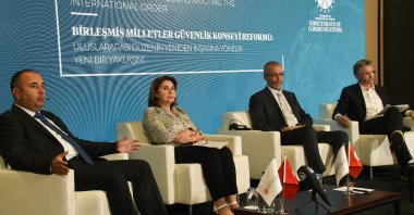 Officials attend the United Nations Security Council panel, organized by Türkiye's Directorate of Communications, Stockholm, Sweden, Aug. 25, 2022. (AA Photo)