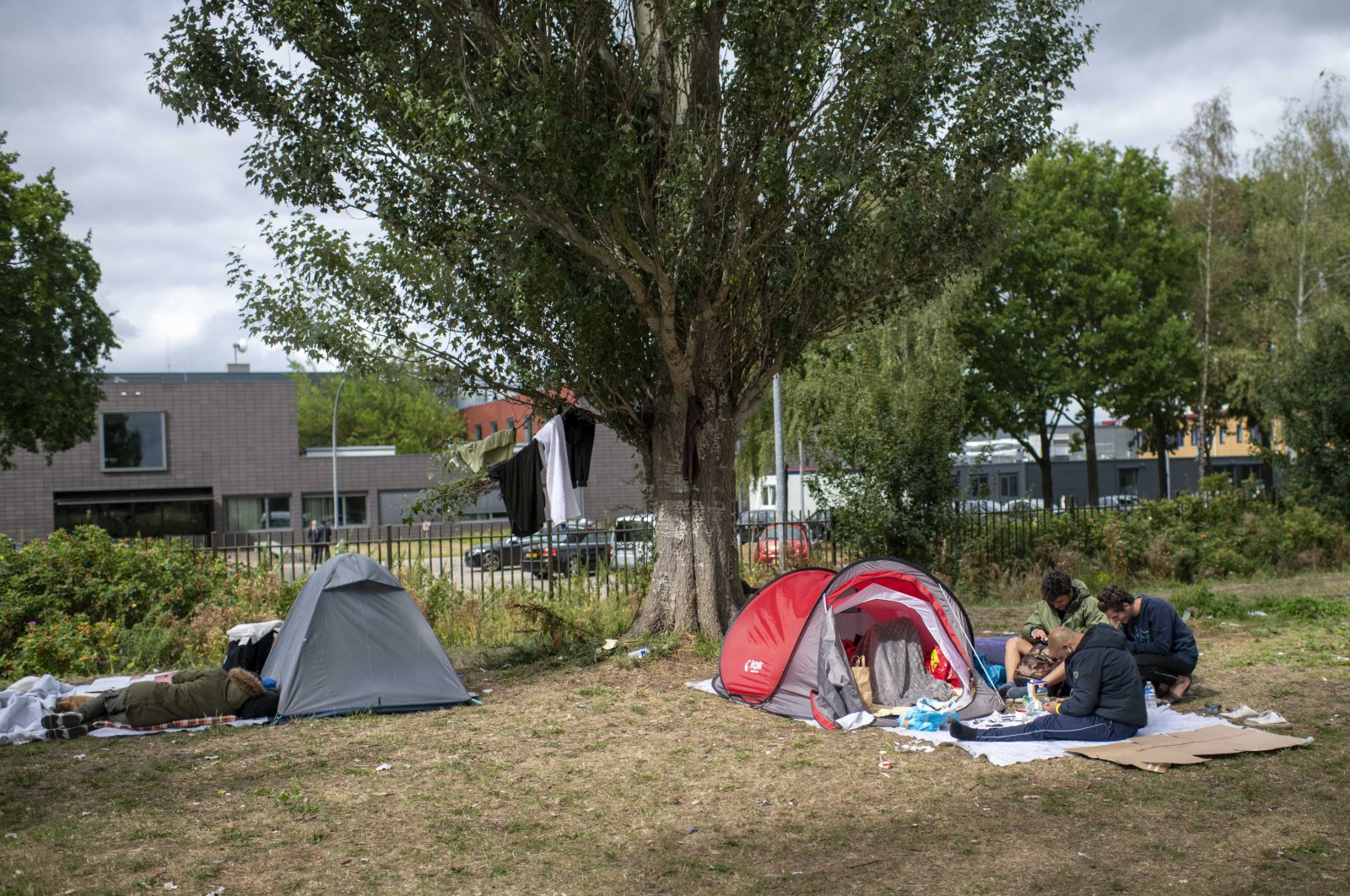 Asylum seekers at the application center in Ter Apel, Netherlands, Aug. 27, 2022. (EPA Photo)