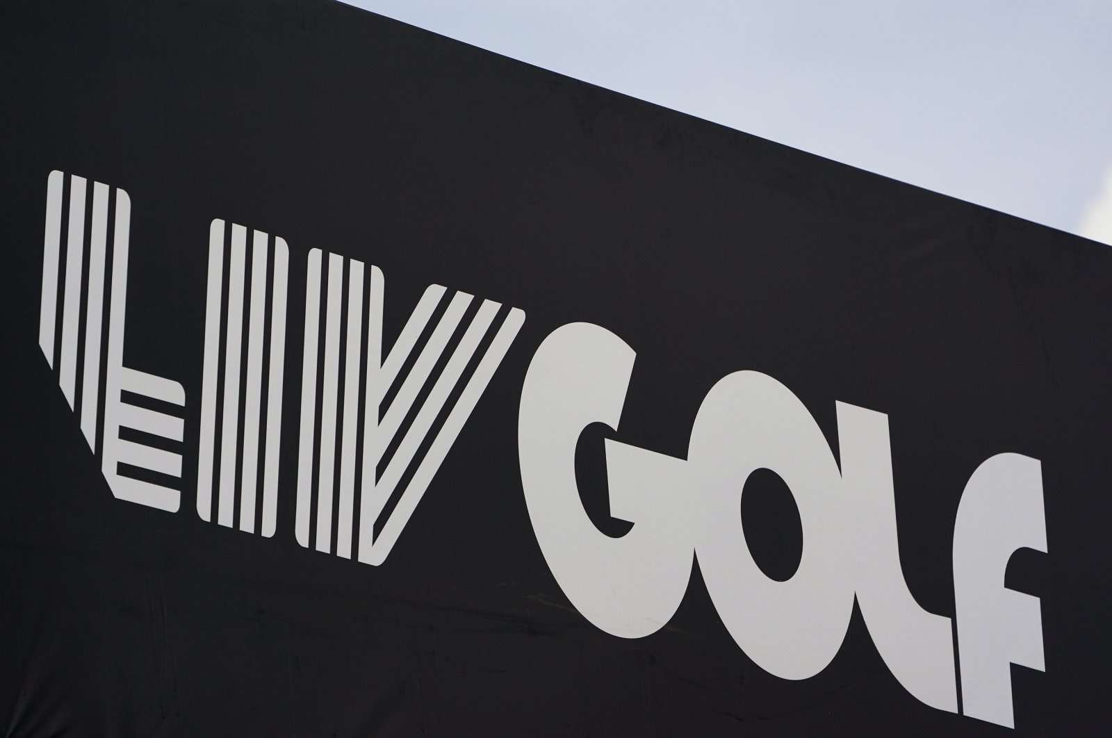 Signage for LIV Golf is displayed during Bedminster Invitational, Bedminster, New Jersey, U.S., July 28, 2022. (AP Photo)