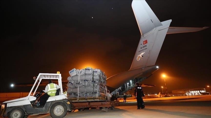Two more Turkish planes loaded with humanitarian aid depart for Pakistan from Ankara, Türkiye, Aug. 29, 2022. (AA Photo)