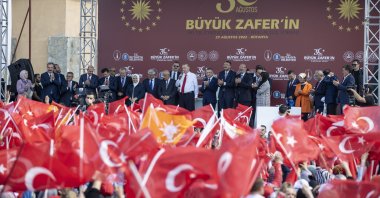 President Recep Tayyip Erdoğan attends an event to mark the 100th anniversary of Victory Day in Kütahya, Türkiye, Aug. 29, 2022. (AA Photo)