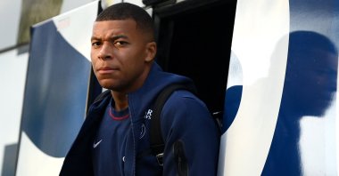 PSG's Kylian Mbappe arrives at the Parc des Princes Stadium, Paris, France, Aug. 28, 2022. (AFP Photo)