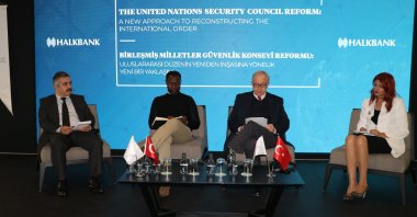 Officials attend the panel focused on reforming the United Nations Security Council organized by Türkiye's Directorate of Communications in Cape Town, South Africa, Aug. 30, 2022. (AA Photo)