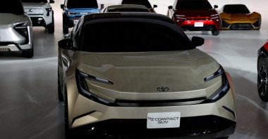 Toyota Motor Corporation&#039;s bZ Compact SUV is pictured after a briefing on the company&#039;s strategies on battery EVs in Tokyo, Japan, Dec. 14, 2021. (Reuters Photo)