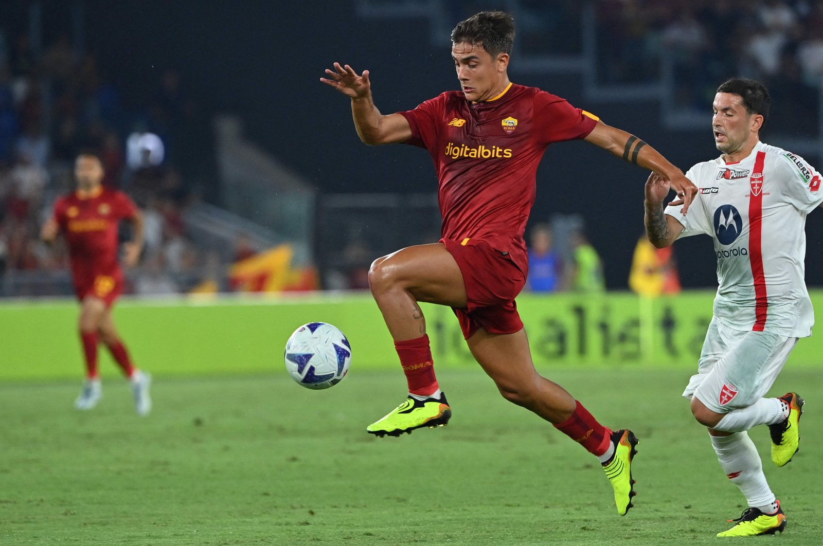 AS Roma&#039;s Paulo Dybala in action against Monza in a Serie A match, Rome, Italy, Aug. 30, 2022. (AFP Photo)
