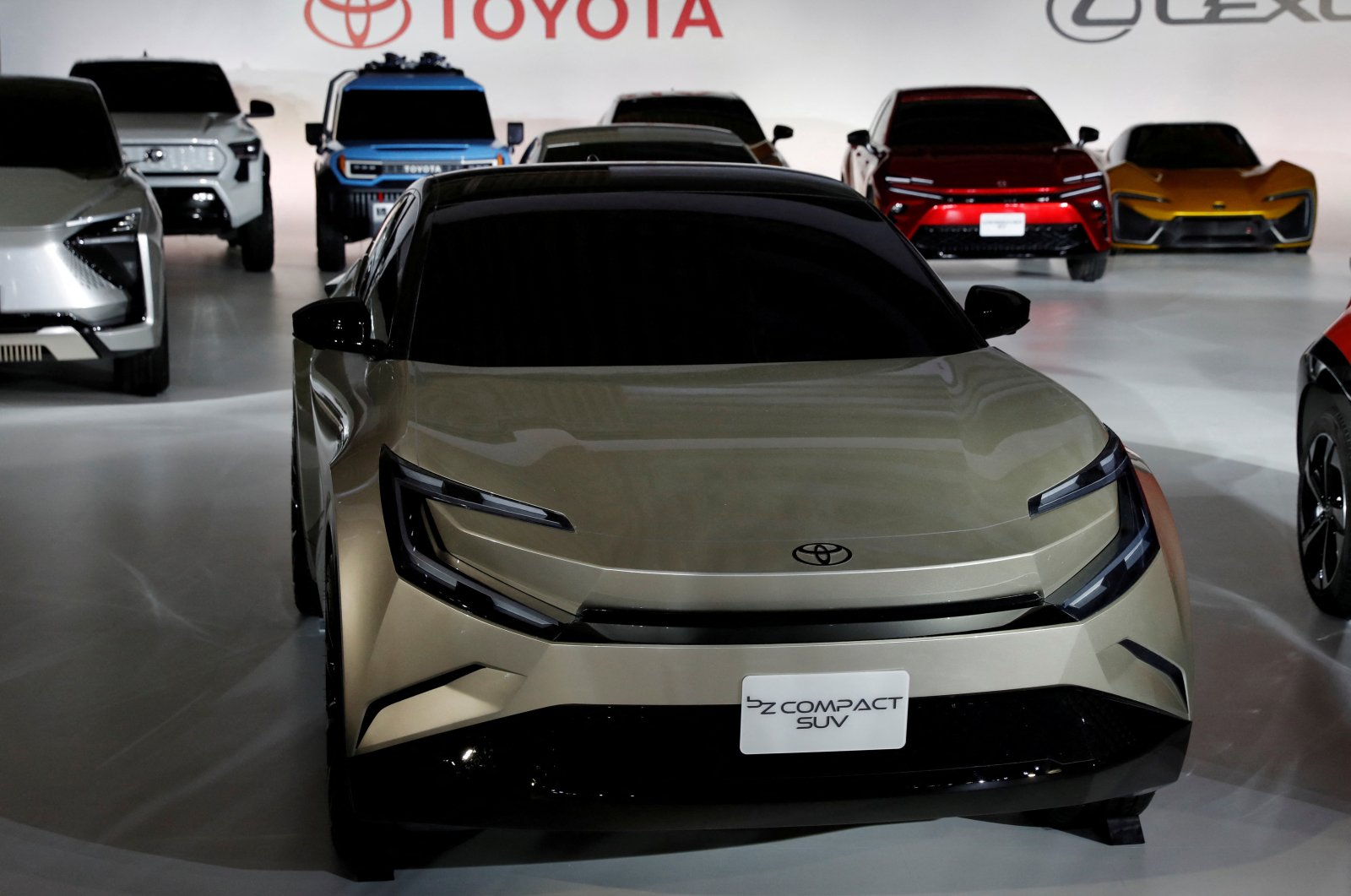 Toyota Motor Corporation&#039;s bZ Compact SUV is pictured after a briefing on the company&#039;s strategies on battery EVs in Tokyo, Japan, Dec. 14, 2021. (Reuters Photo)
