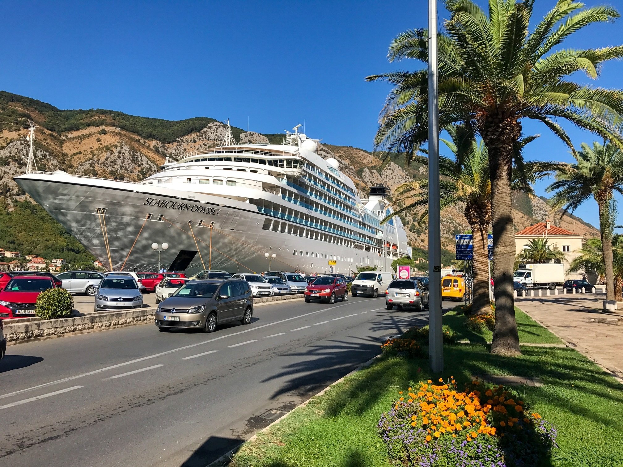 A cruise ship and the city of Kotor, Montenegro.  (Photo by Özge Şengelen)