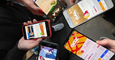 Football supporters display Fan Tokens on the Socios.com app, Istanbul, Türkiye, Sept. 1, 2022. (AA Photo)