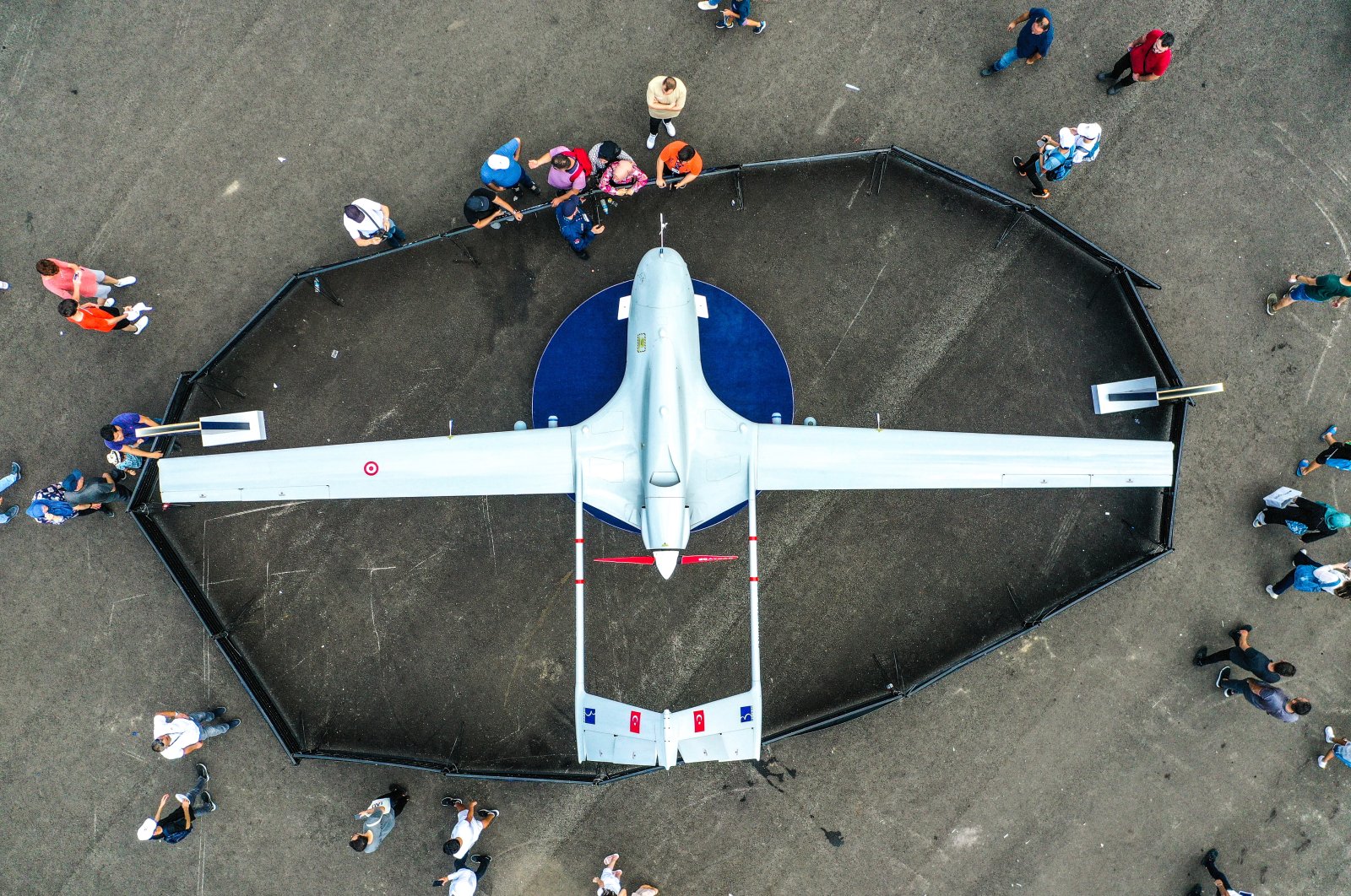 A Bayraktar TB2 drone is on display at the Teknofest aerospace and technology festival in Samsun, northern Türkiye, Sept. 1, 2022. (AA Photo)
