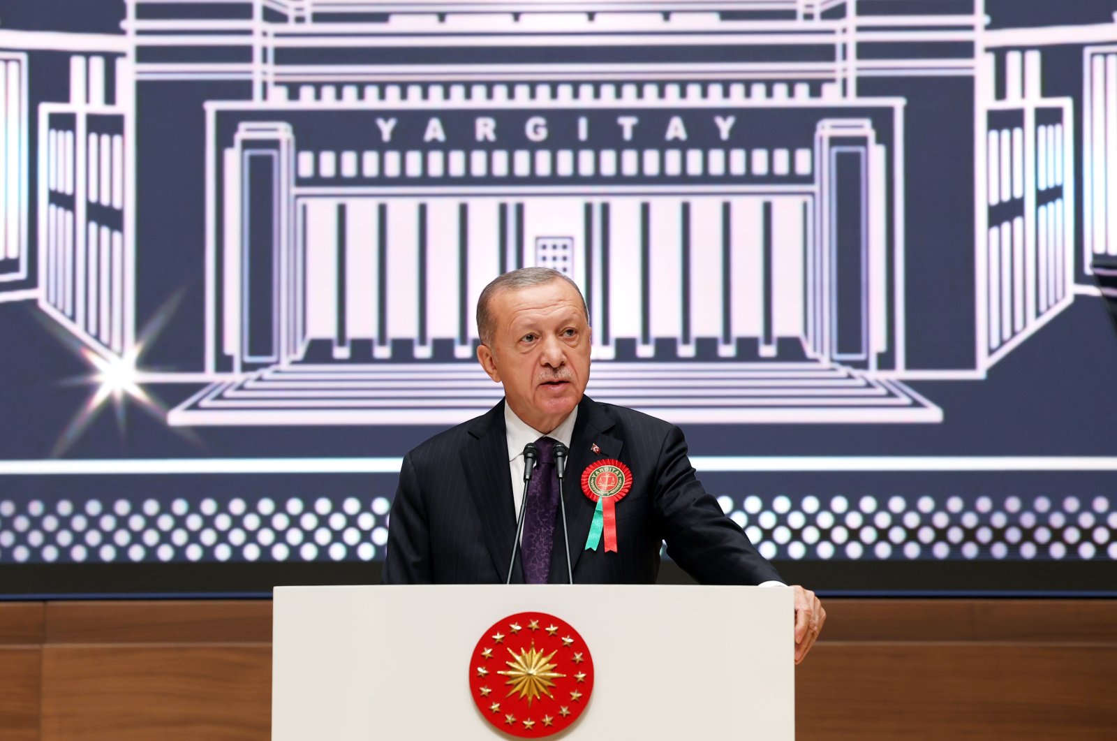 President Recep Tayyip Erdoğan speaks at the 2022-2023 Judicial Year Opening Ceremony at the Supreme Court in Ankara, Türkiye, Sept.1, 2022 (AA Photo)