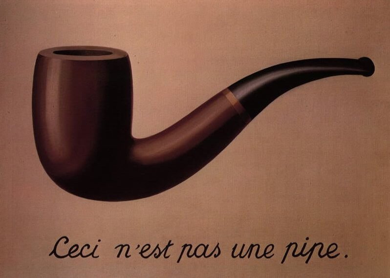 'Pengkhianatan Gambar' oleh Rene Magritte.  (Sumber dari www.ReneMagritte.org)