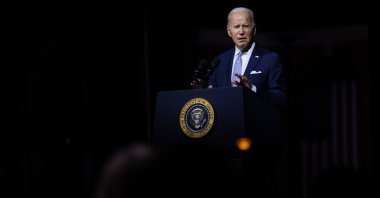 U.S. President Joe Biden delivers a primetime speech at Independence National Historical Park, Philadelphia, Pennsylvania, U.S., Sept. 1, 2022. (AA Photo)